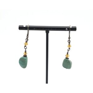 Vintage SILPADA Turquoise Earrings Crystals 925 Sterling Silver Dangle Drop‎